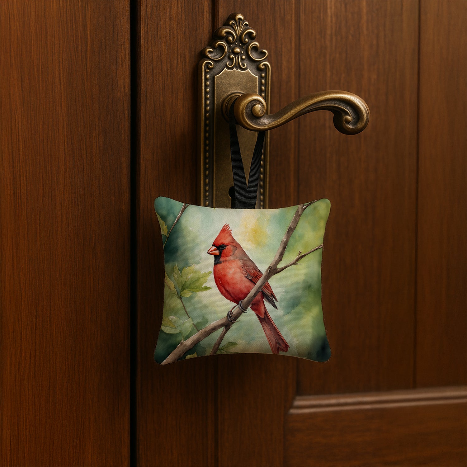 Caroline's Treasures West Virginia Northern CardInal Hanging Square Fabric Ornament 3.5 × 3.5