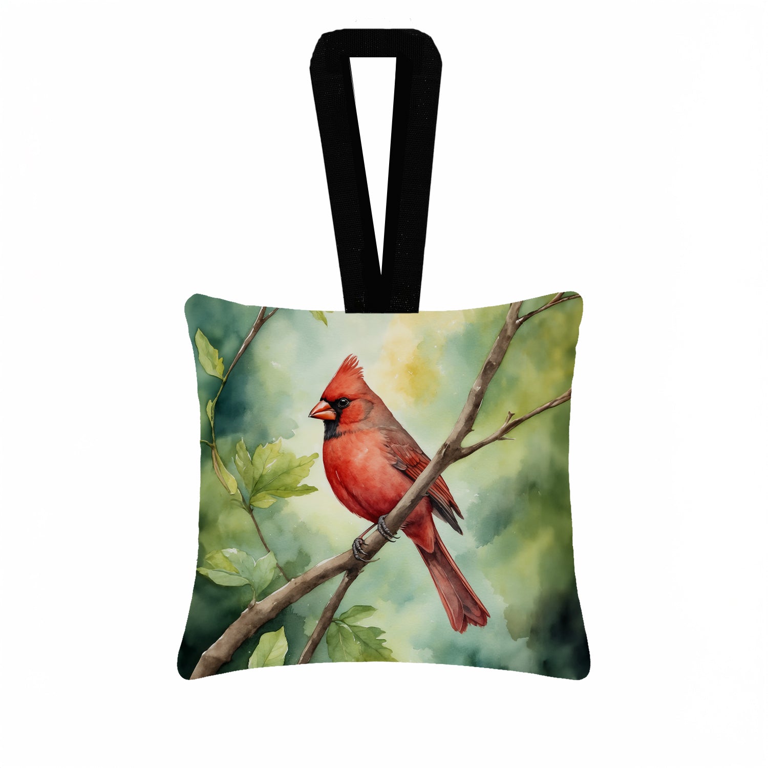 Caroline's Treasures West Virginia Northern CardInal Hanging Square Fabric Ornament 3.5 × 3.5