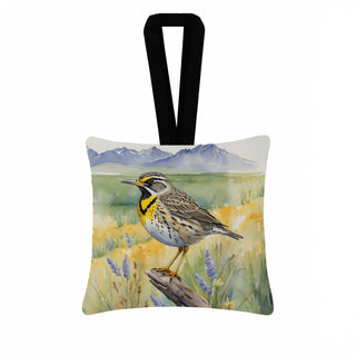 Caroline's Treasures Wyoming Western Meadowlark Hanging Square Fabric Ornament 3.5 × 3.5