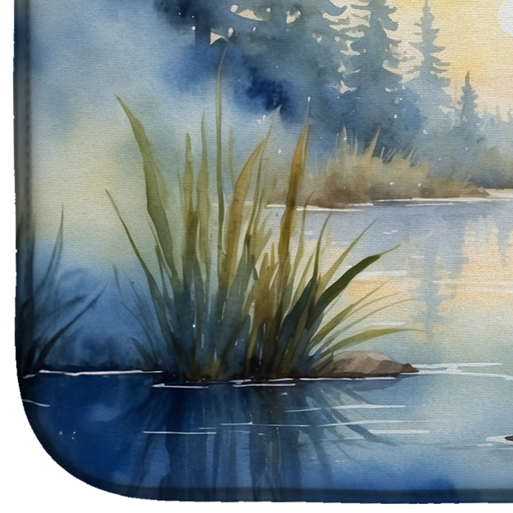 Caroline's Treasures Blue Heron Emerging as the day fades Dish Drying Mat