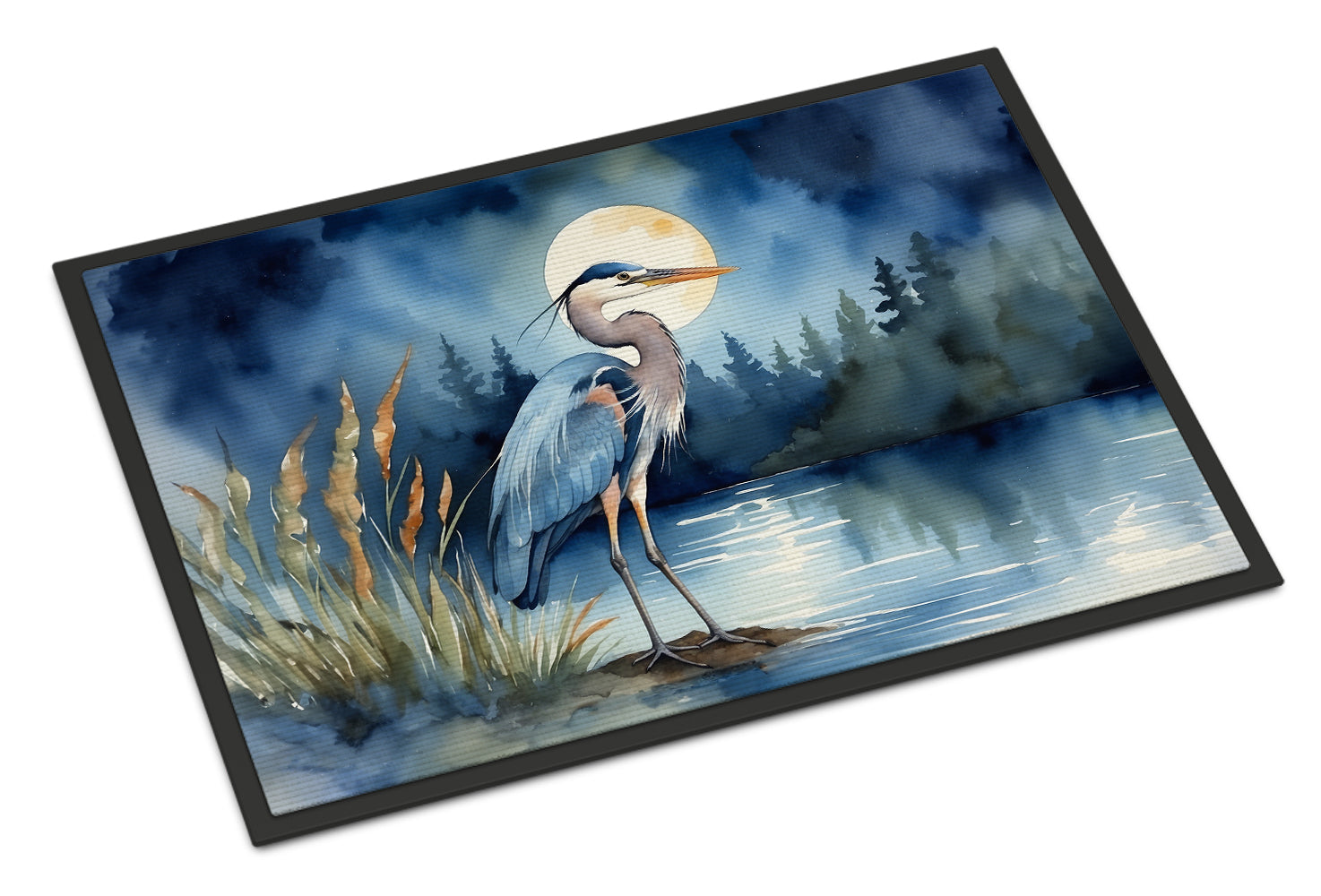 Caroline's Treasures Blue Heron Under the Moonlight Doormat - 18X27 Indoor / Outdoor Rug | Made in USA