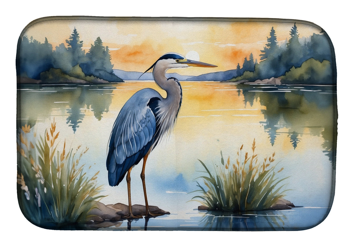 Caroline's Treasures Blue Heron in the Golden Hour Dish Drying Mat