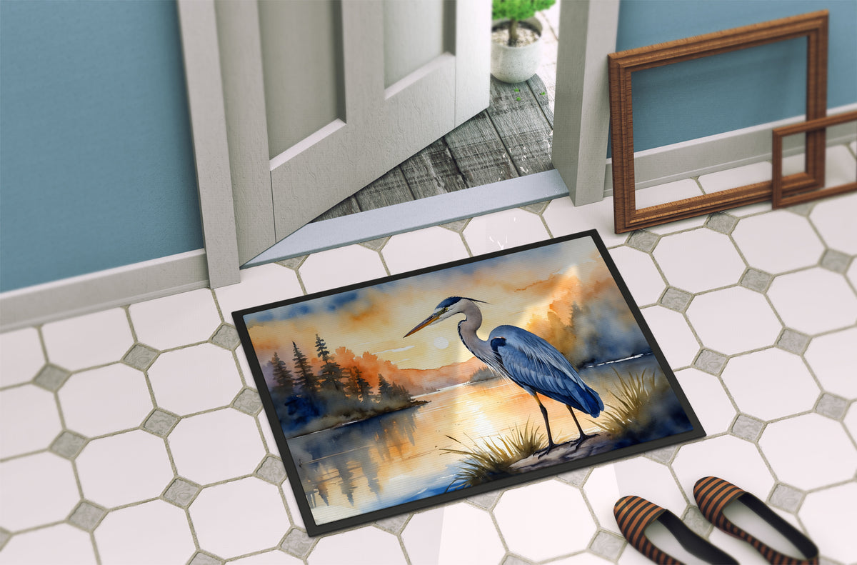 Caroline's Treasures Blue Heron in the Golden Hour Doormat - 18X27 Indoor / Outdoor Rug | Made in USA