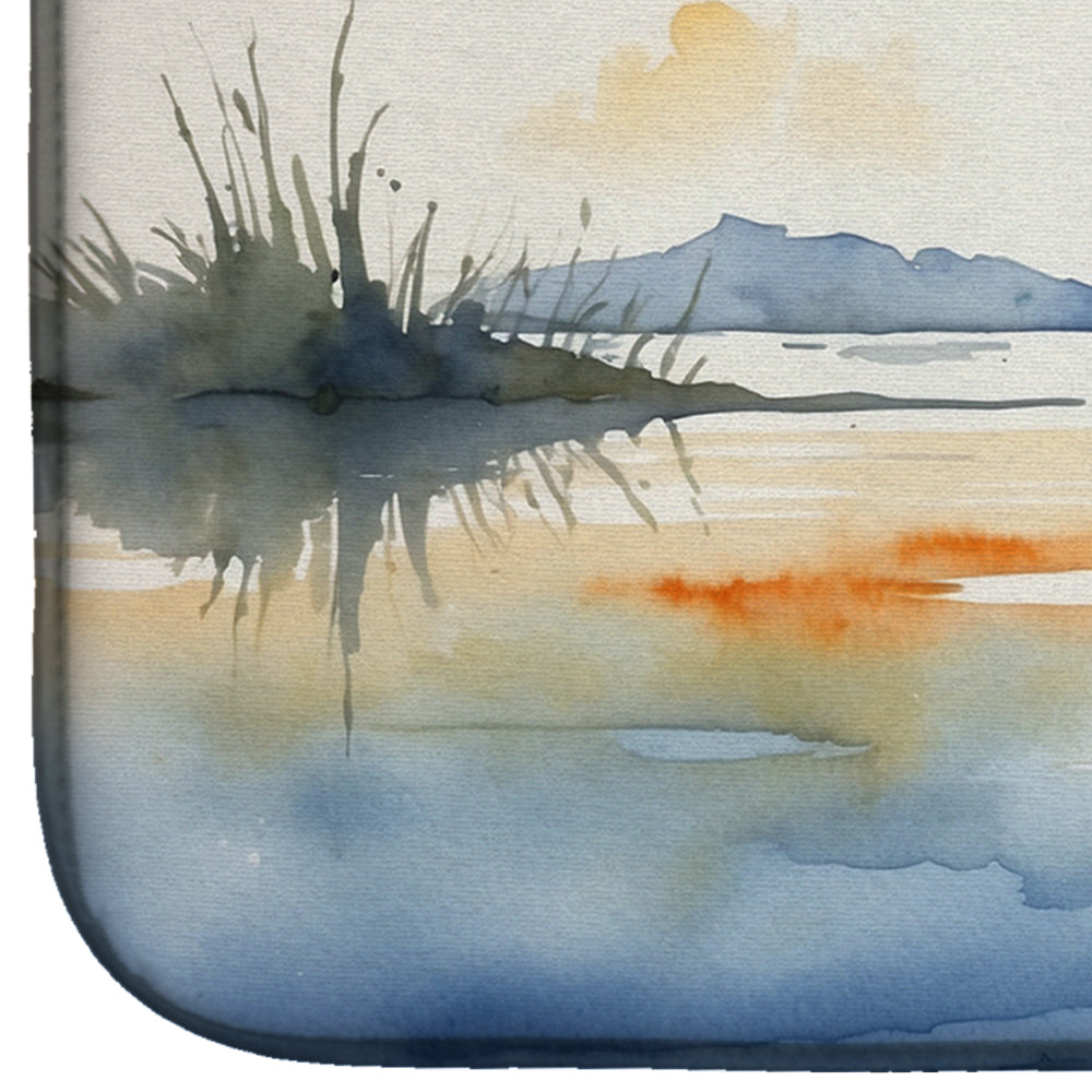 Caroline's Treasures Blue Heron Barely Lit Sky Dish Drying Mat