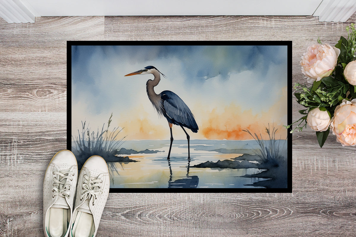 Caroline's Treasures Blue Heron Barely Lit Sky Doormat-24x36 Indoor / Outdoor Rug | Made in USA