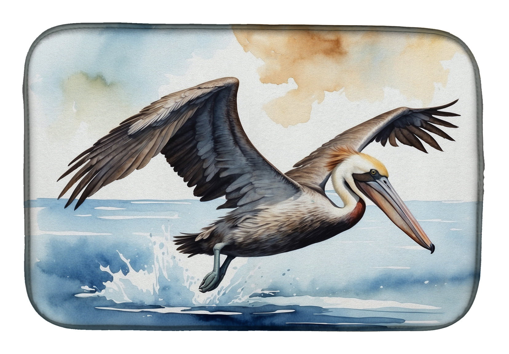Caroline's Treasures Pelican Diving Dish Drying Mat