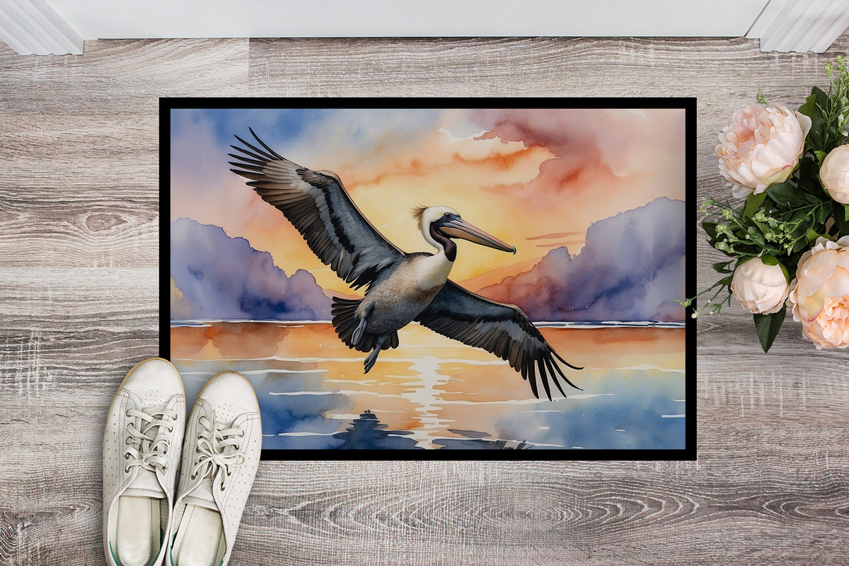 Caroline's Treasures Pelican Fyling at Sunrise Doormat-24x36 Indoor / Outdoor Rug | Made in USA