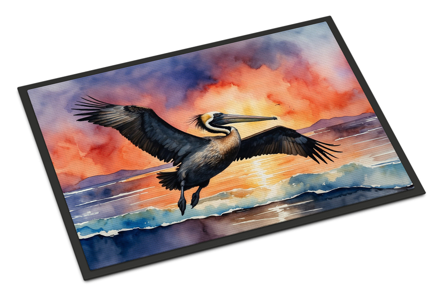 Caroline's Treasures Pelican Fiery Sunset Doormat - 18X27 Indoor / Outdoor Rug | Made in USA