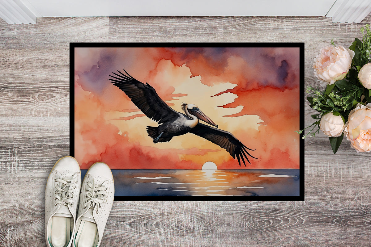 Caroline's Treasures Pelican Fiery Sunset Doormat-24x36 Indoor / Outdoor Rug | Made in USA