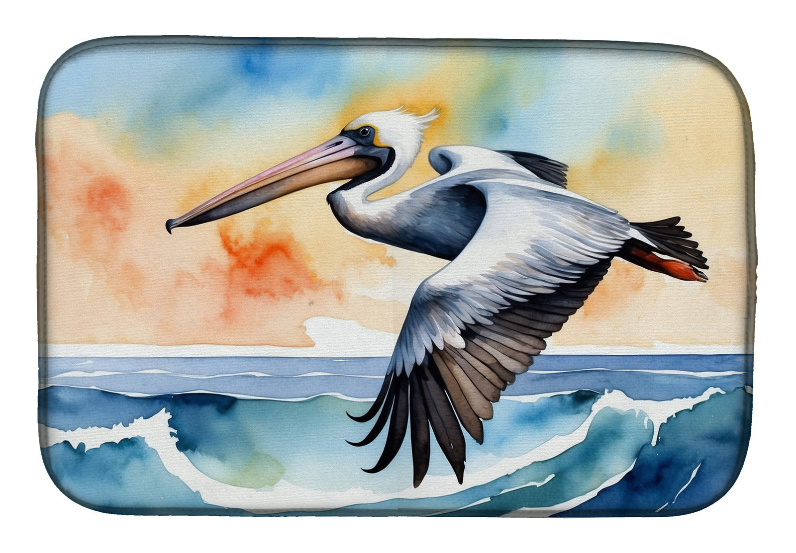 Caroline's Treasures Pelican Soaring Dish Drying Mat