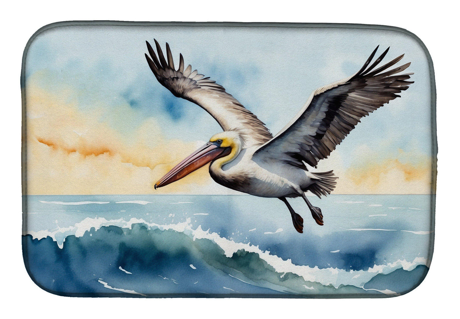 Caroline's Treasures Pelican Soaring Dish Drying Mat