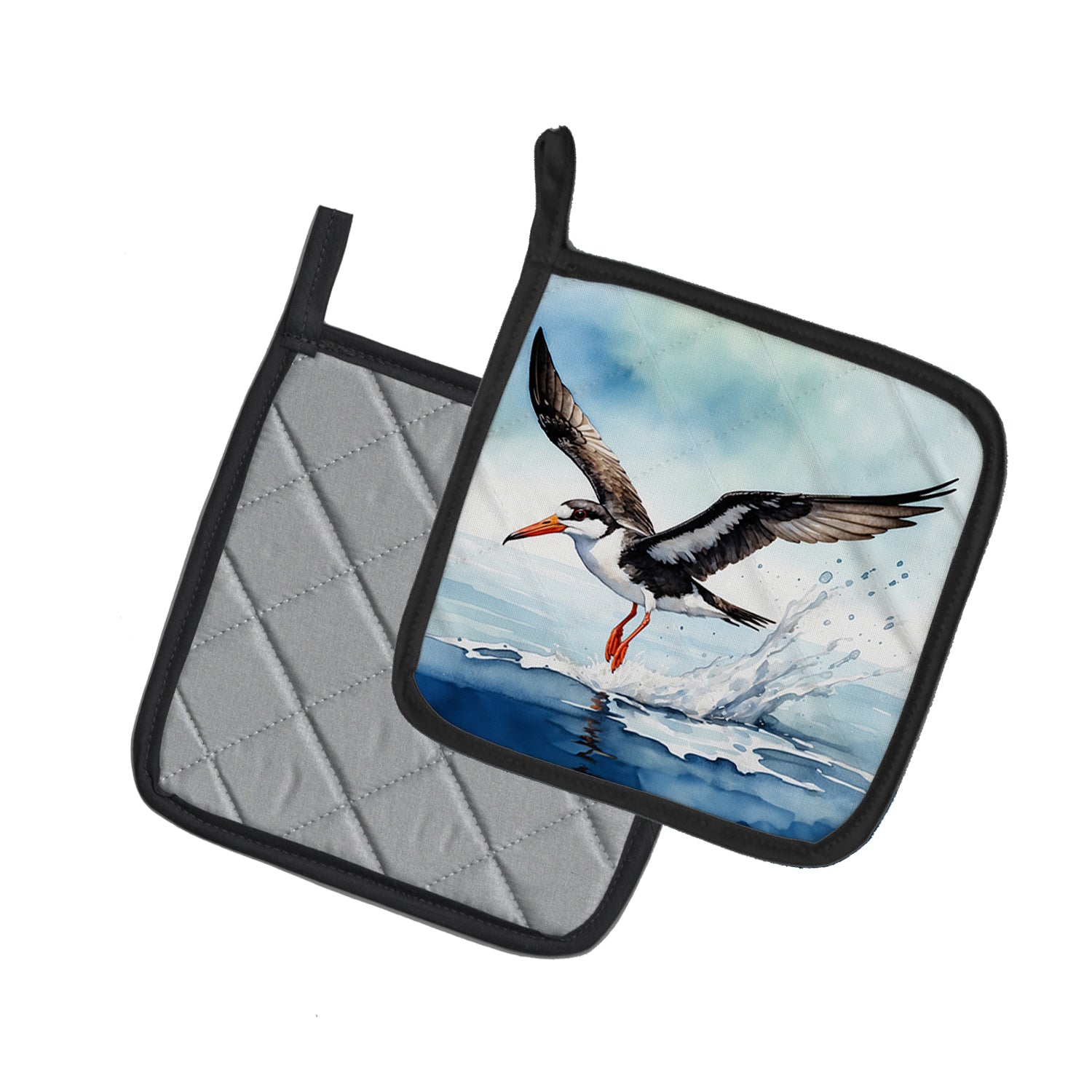 Caroline's Treasures Black Skimmer Pot Holders - Set of 2 Decorative Kitchen Helpers | Made in the USA