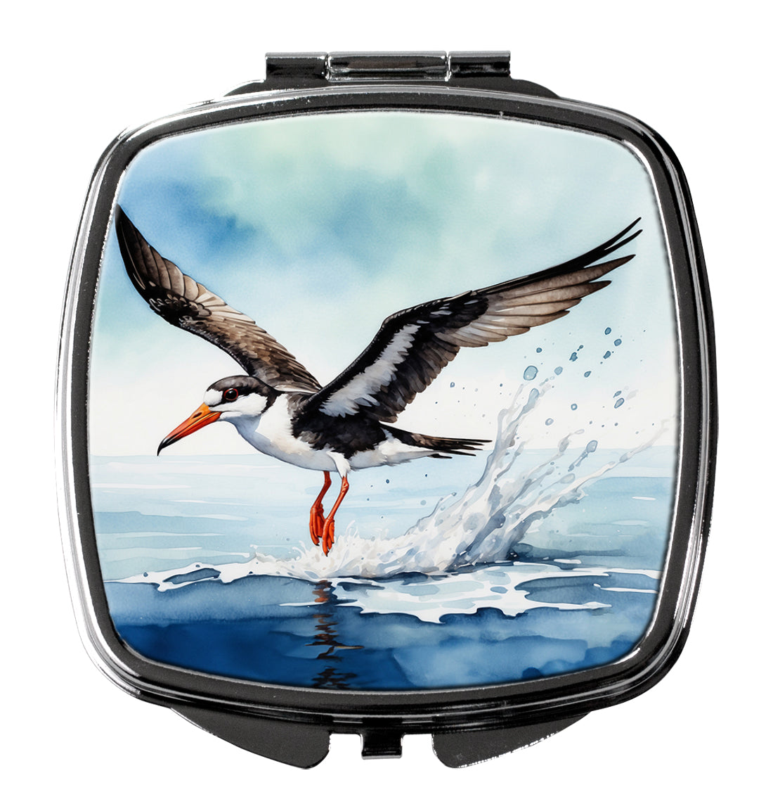 Caroline's Treasures Black Skimmer Compact Mirror – Stylish Purse Mirror with Artistic Covers