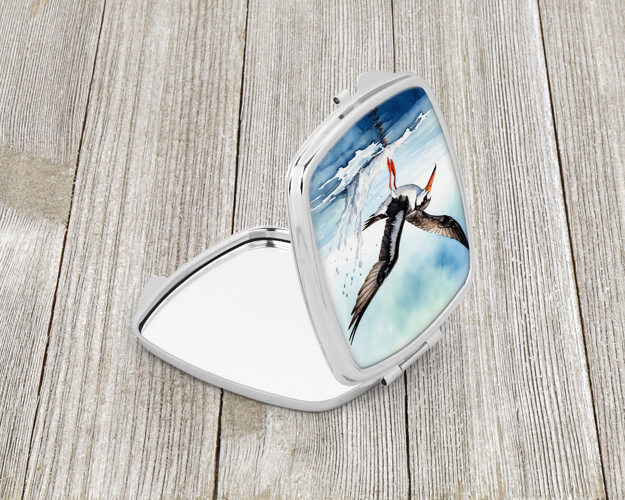Caroline's Treasures Black Skimmer Compact Mirror – Stylish Purse Mirror with Artistic Covers