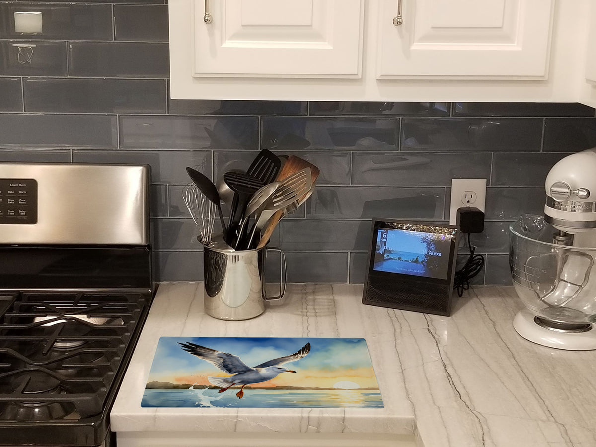 Caroline's Treasures Gull Flying Low Glass Cutting Boards – Durable, Decorative Kitchen Art