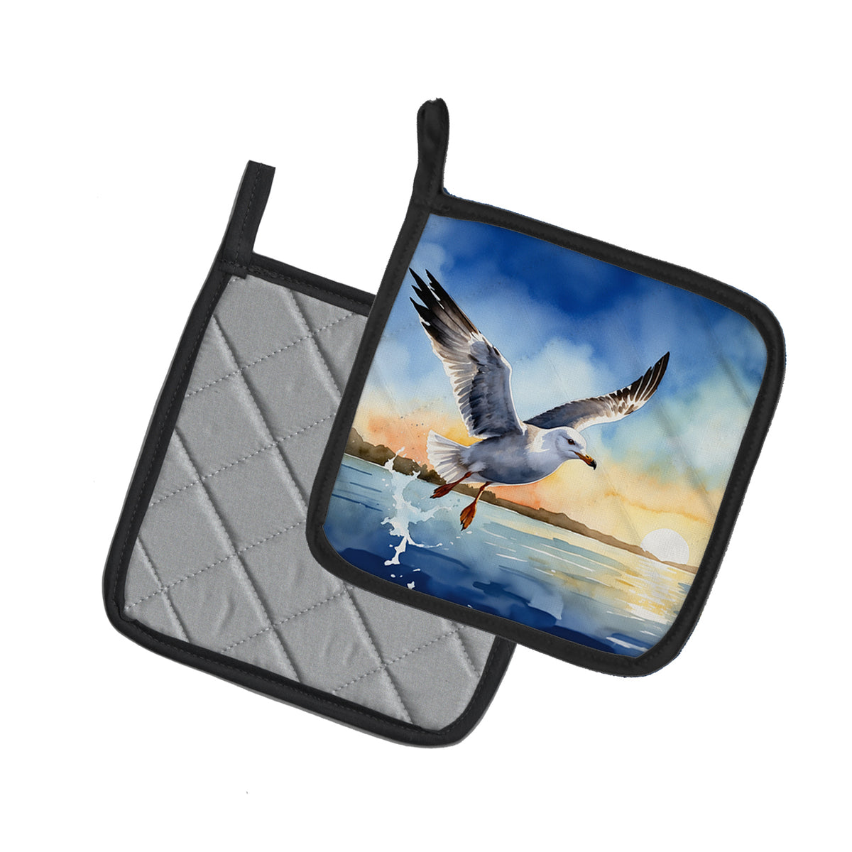 Caroline's Treasures Gull Flying Low Pot Holders - Set of 2 Decorative Kitchen Helpers | Made in the USA