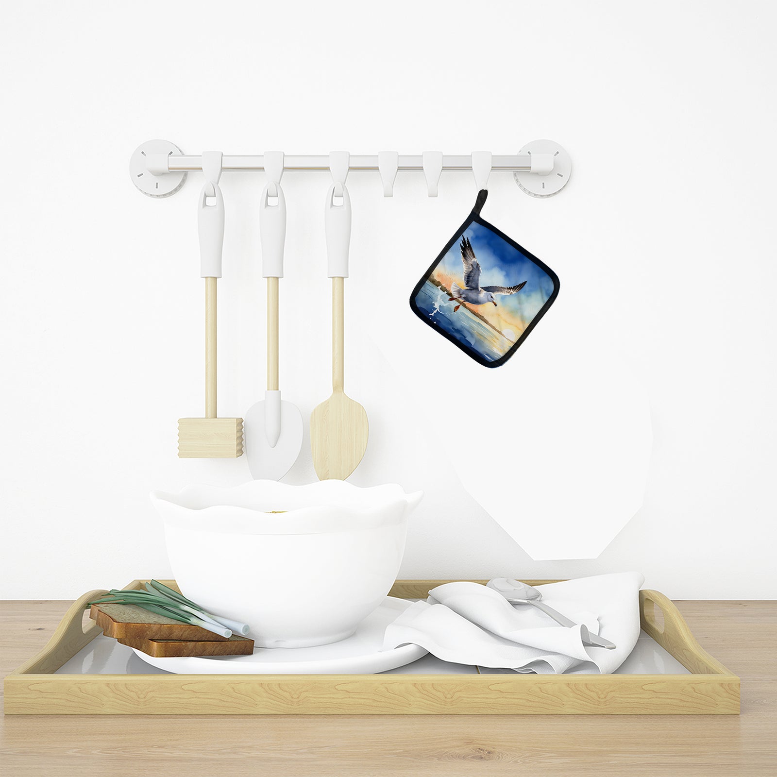 Caroline's Treasures Gull Flying Low Pot Holders - Set of 2 Decorative Kitchen Helpers | Made in the USA