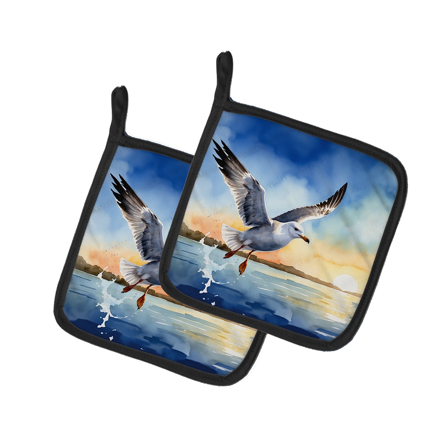 Caroline's Treasures Gull Flying Low Pot Holders - Set of 2 Decorative Kitchen Helpers | Made in the USA