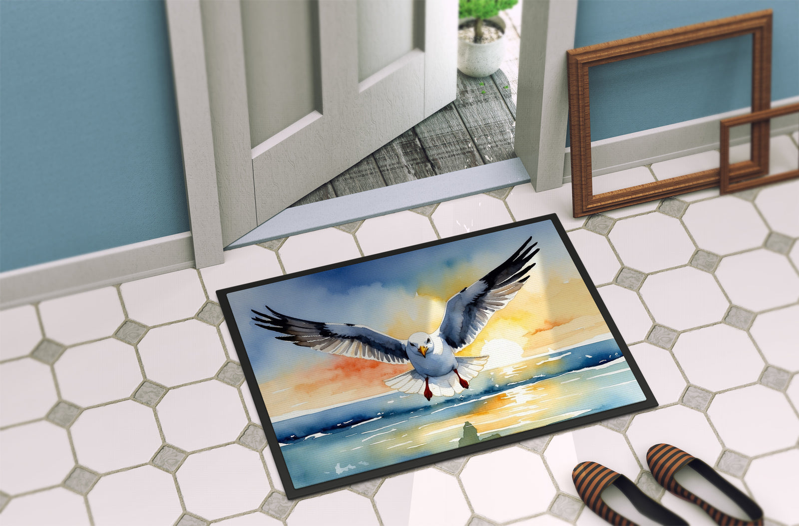 Caroline's Treasures Gull Flying Low Doormat - 18X27 Indoor / Outdoor Rug | Made in USA
