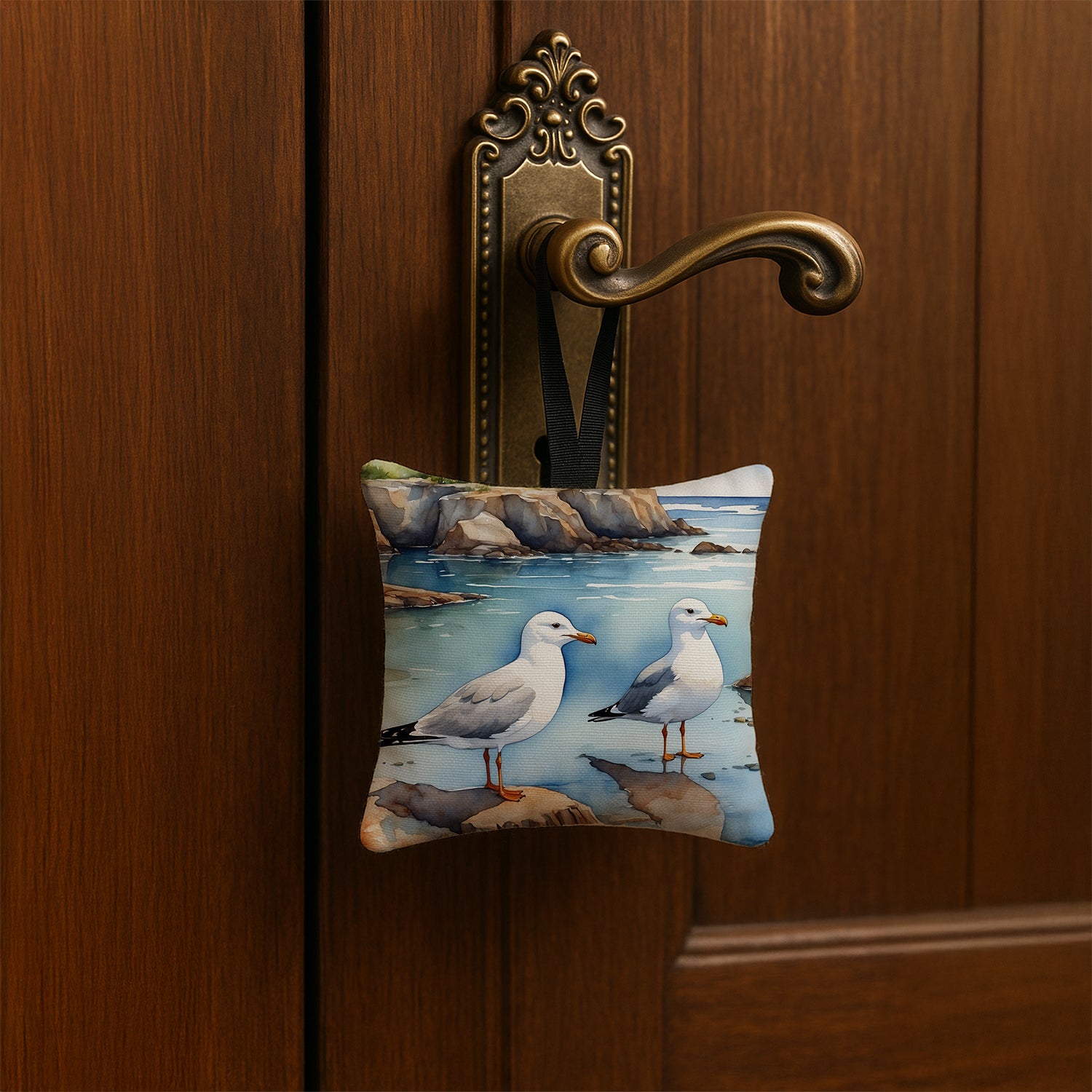 Caroline's Treasures Gulls Scavenging Hanging Square Fabric Ornament 3.5 × 3.5