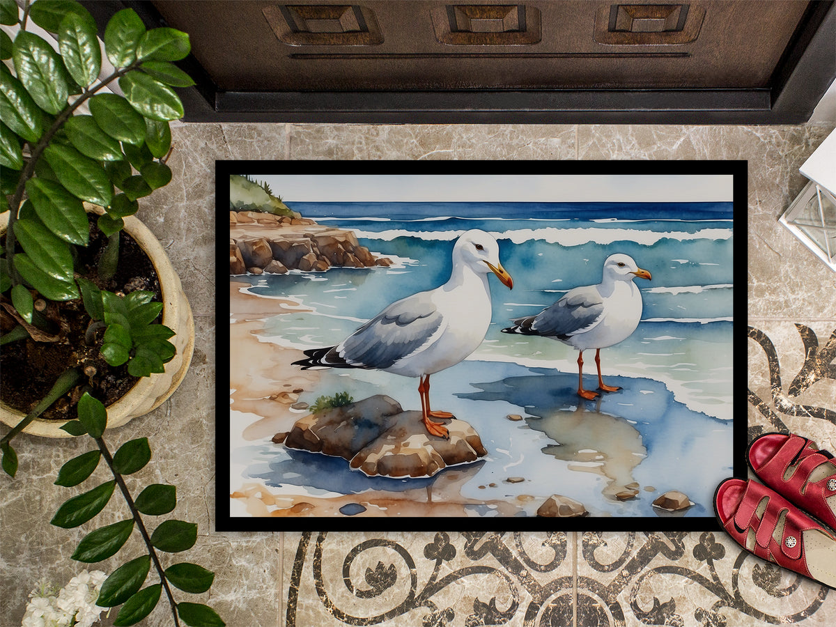 Caroline's Treasures Gulls Scavenging Doormat - 18X27 Indoor / Outdoor Rug | Made in USA