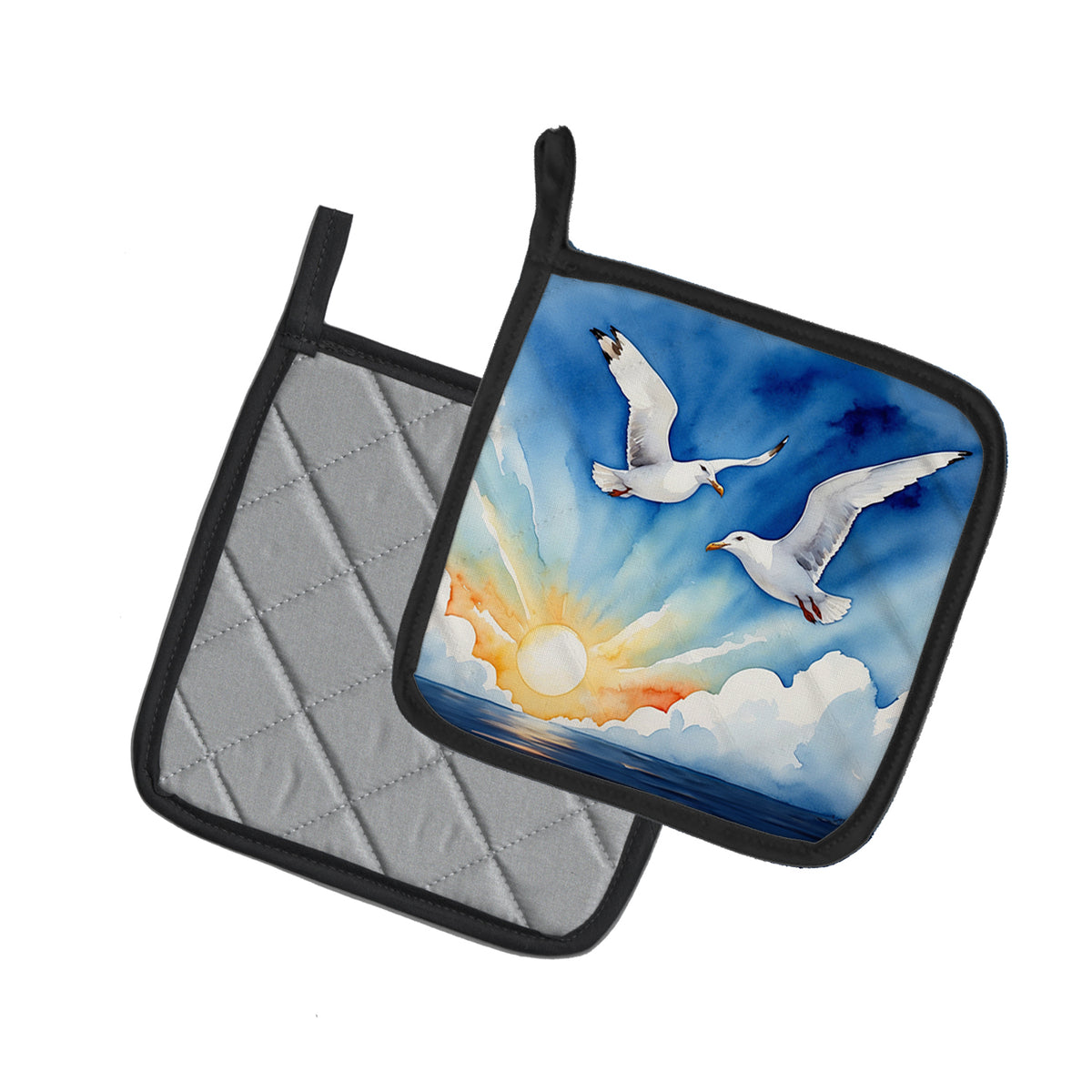 Caroline's Treasures Gulls Soaring High Pot Holders - Set of 2 Decorative Kitchen Helpers | Made in the USA