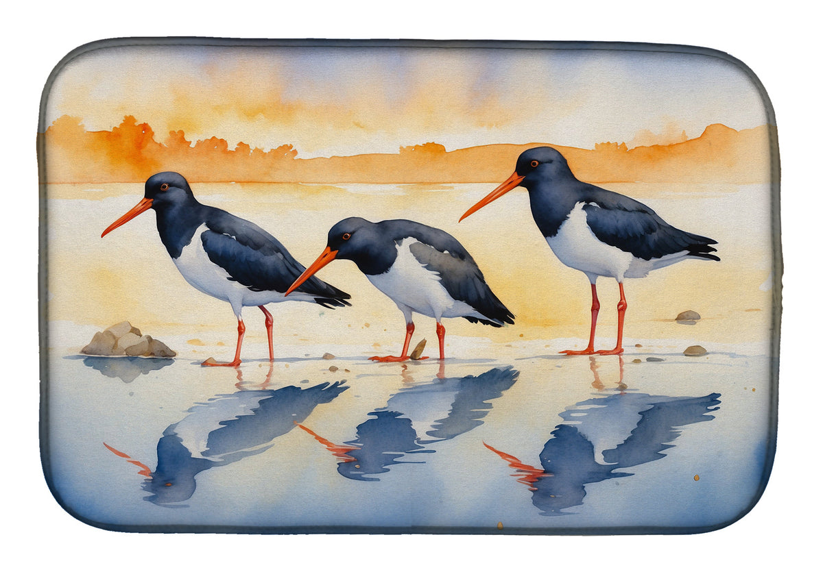 Caroline's Treasures Oystercatchers Foraging Dish Drying Mat