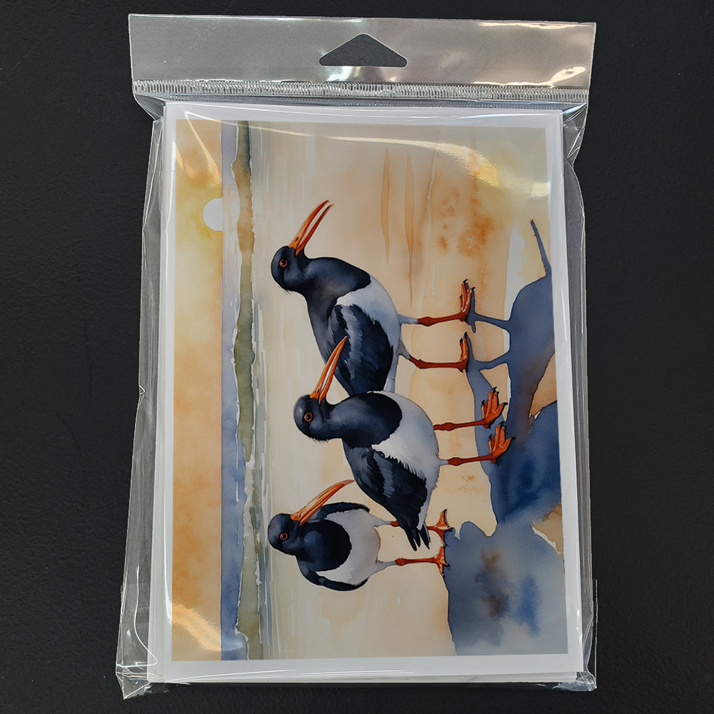 Caroline's Treasures Oystercatchers Foraging Greeting Cards - Blank Note Cards – 8-Pack of Artist-Designed Cards with Envelopes