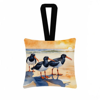 Caroline's Treasures Oystercatchers Foraging Hanging Square Fabric Ornament 3.5 × 3.5