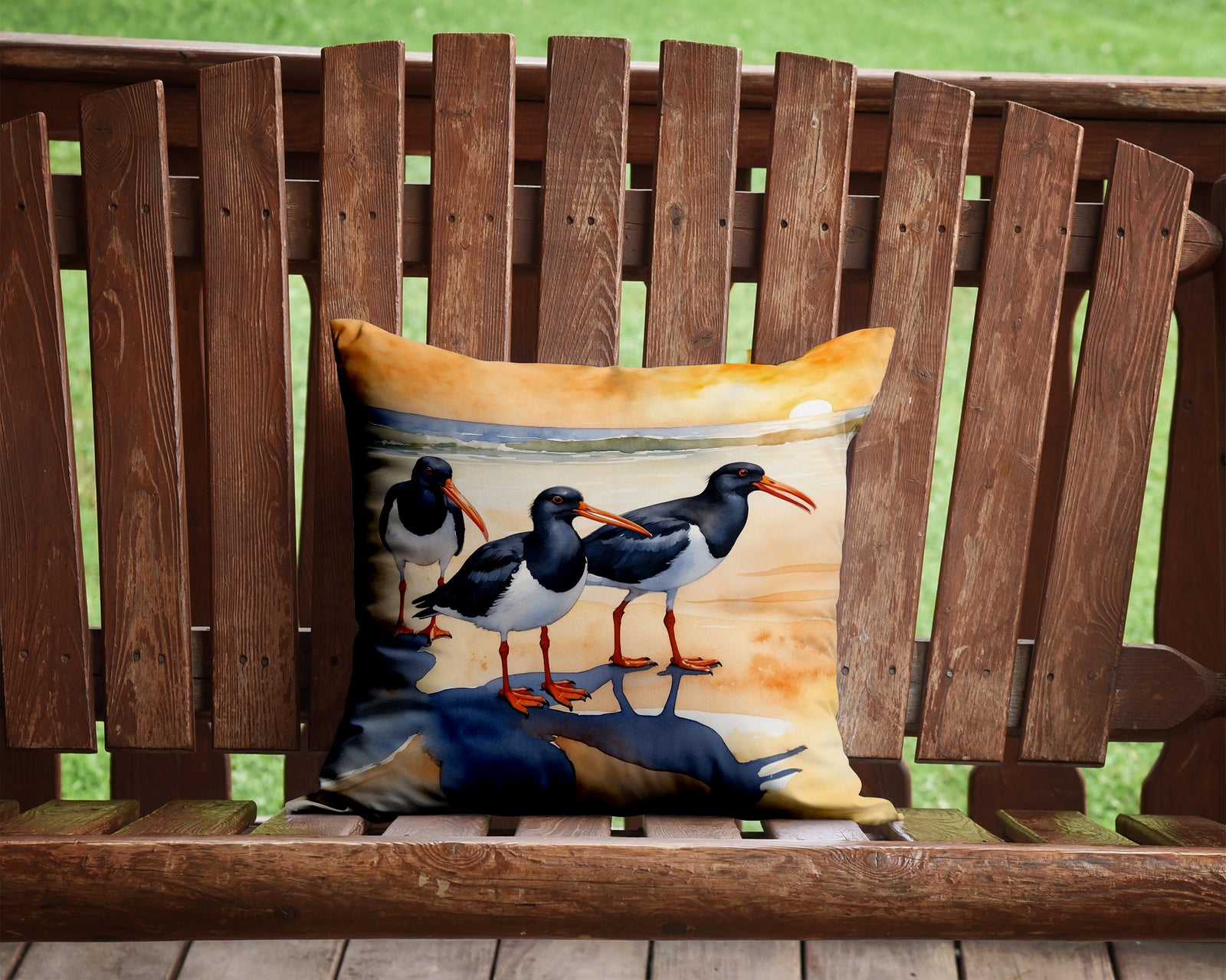 Caroline's Treasures Oystercatchers Foraging Throw Pillow - 14x14 Decorative Pillow – Art for Your Home & Patio