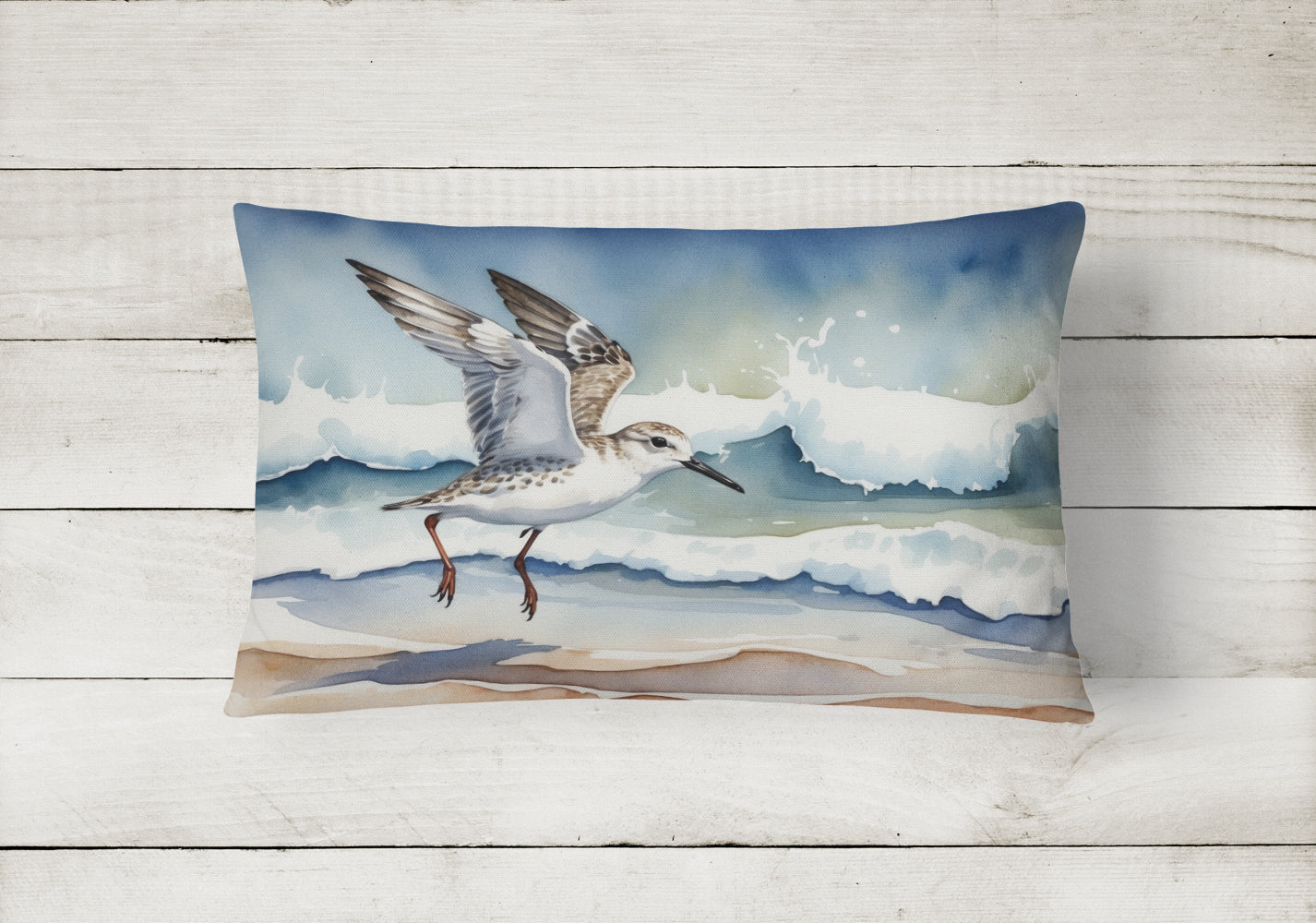 Caroline's Treasures Sanderling Racing the Tide Throw Pillow