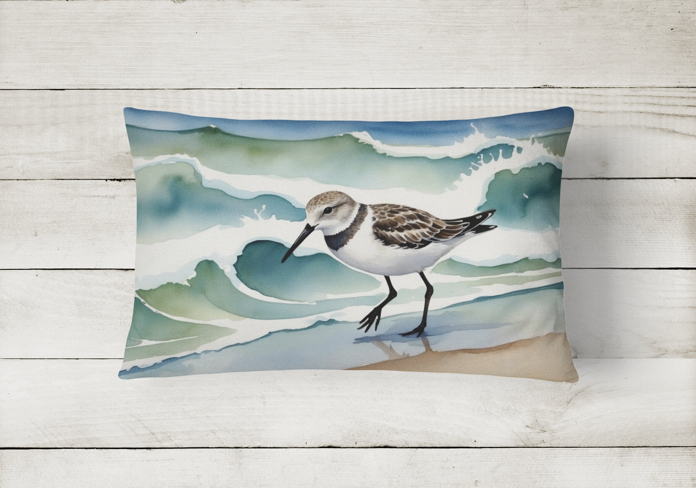 Caroline's Treasures Sanderling Racing the Tide Throw Pillow