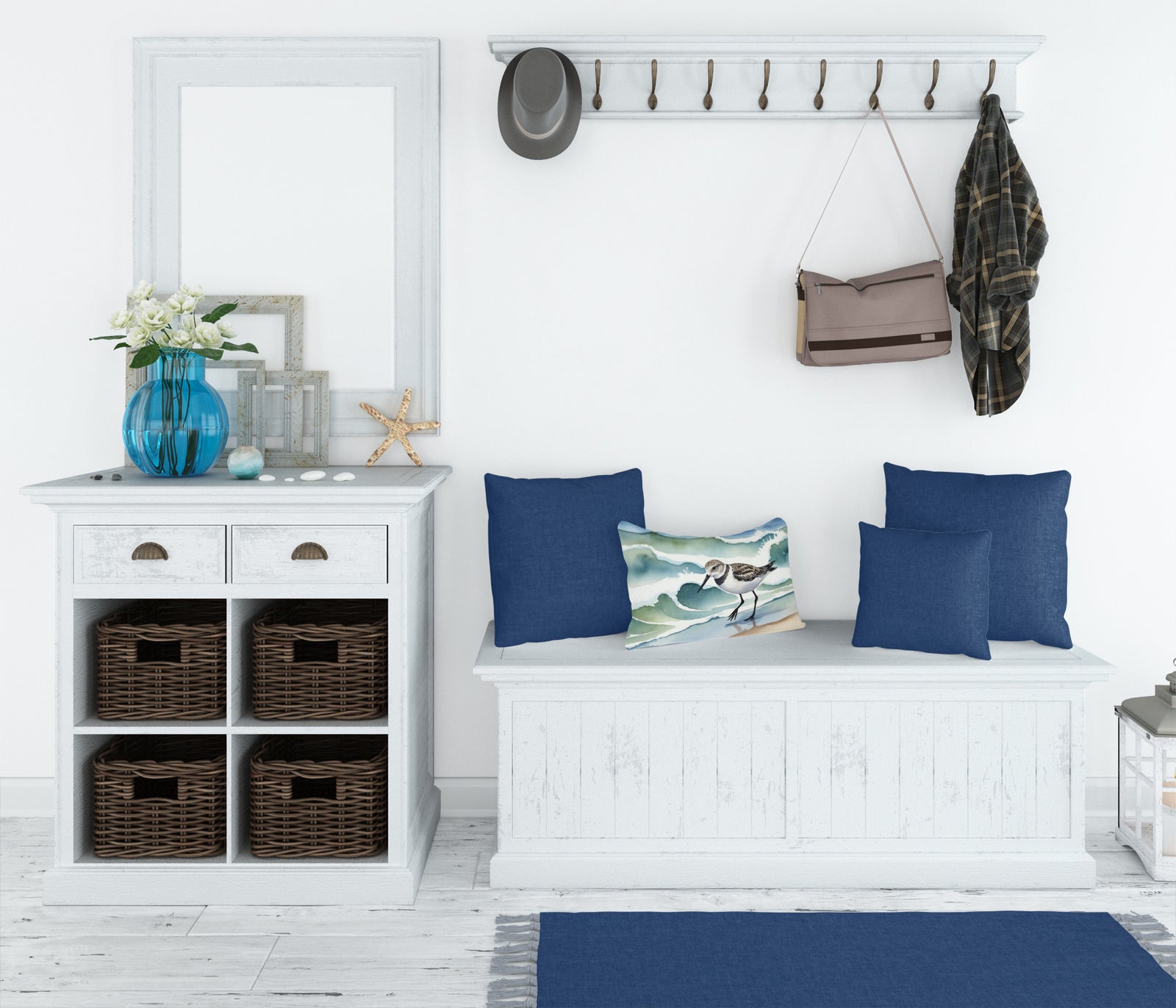 Caroline's Treasures Sanderling Racing the Tide Throw Pillow