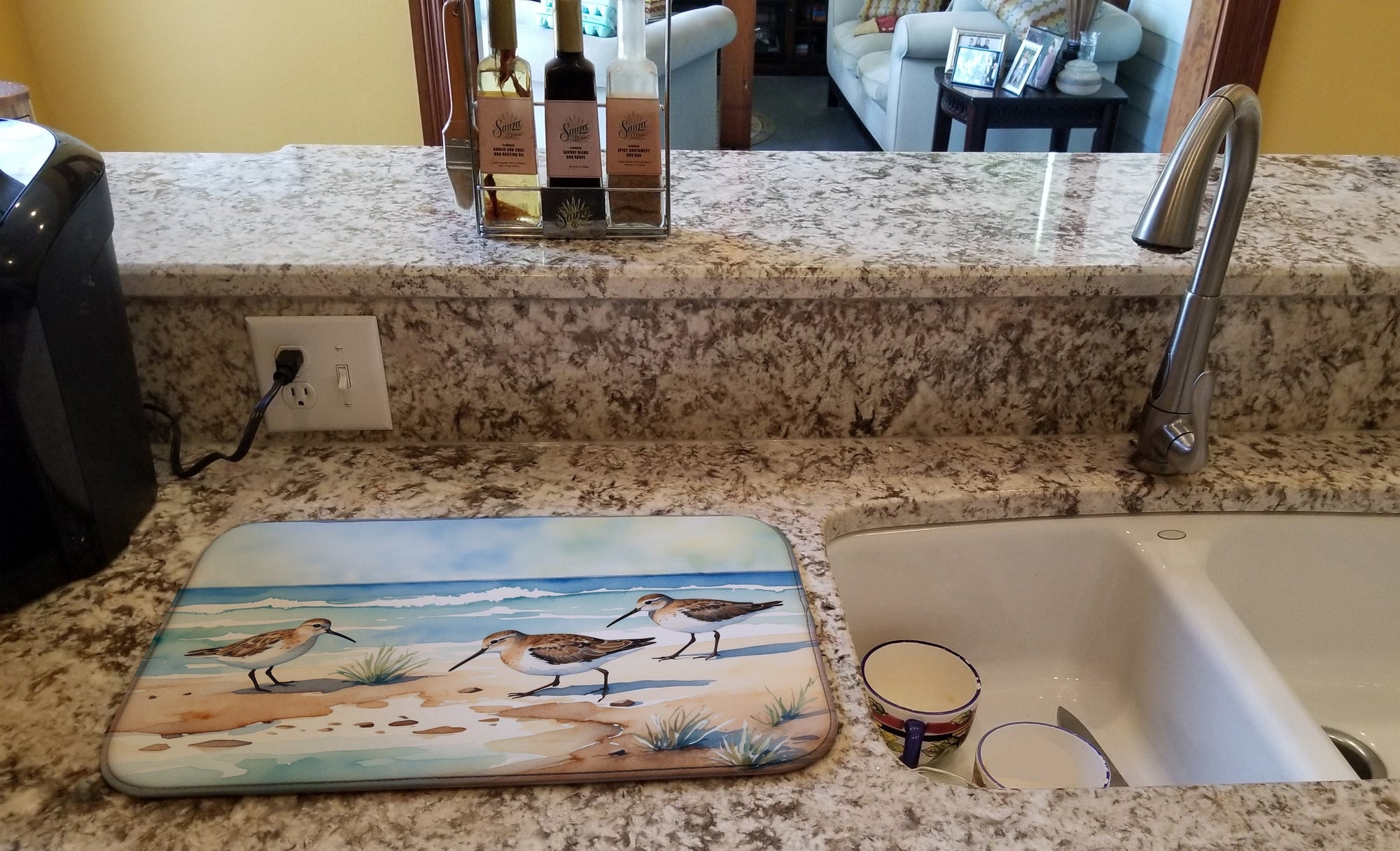 Caroline's Treasures Sandpipers Hunting Dish Drying Mat