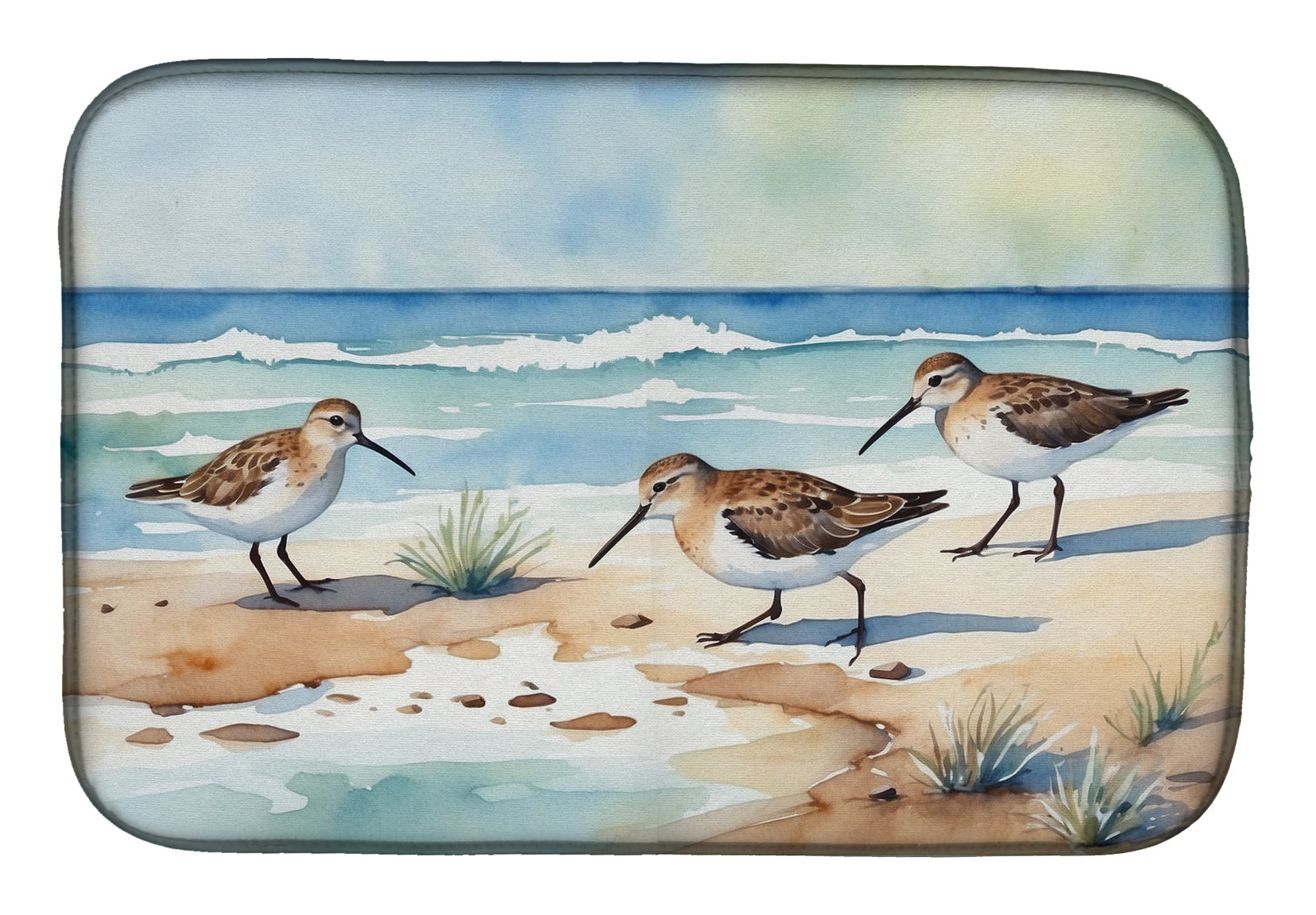 Caroline's Treasures Sandpipers Hunting Dish Drying Mat