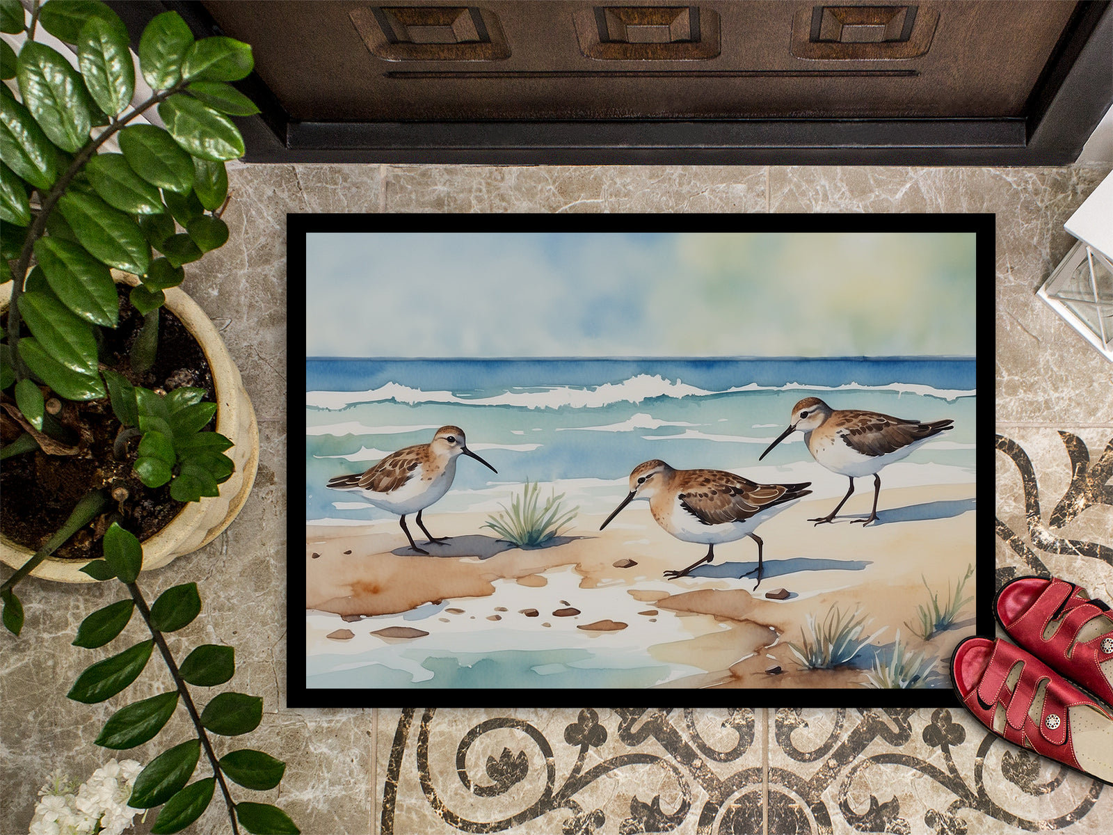 Caroline's Treasures Sandpipers Hunting Doormat-24x36 Indoor / Outdoor Rug | Made in USA
