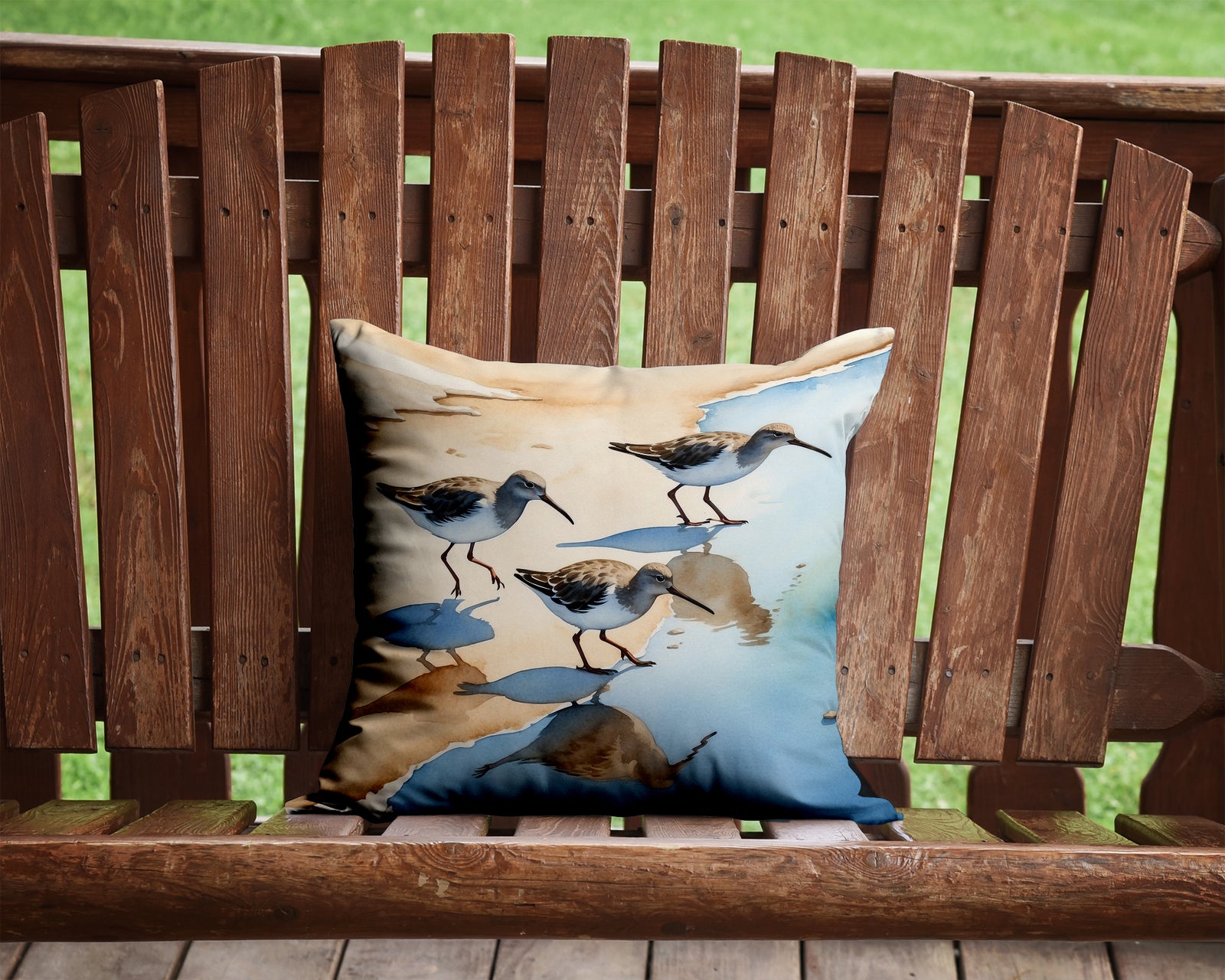 Caroline's Treasures Sandpipers Throw Pillow - 14x14 Decorative Pillow – Art for Your Home & Patio