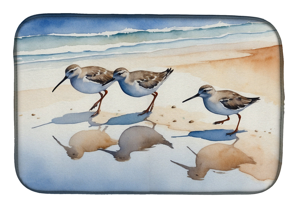 Caroline's Treasures Sandpipers Dish Drying Mat
