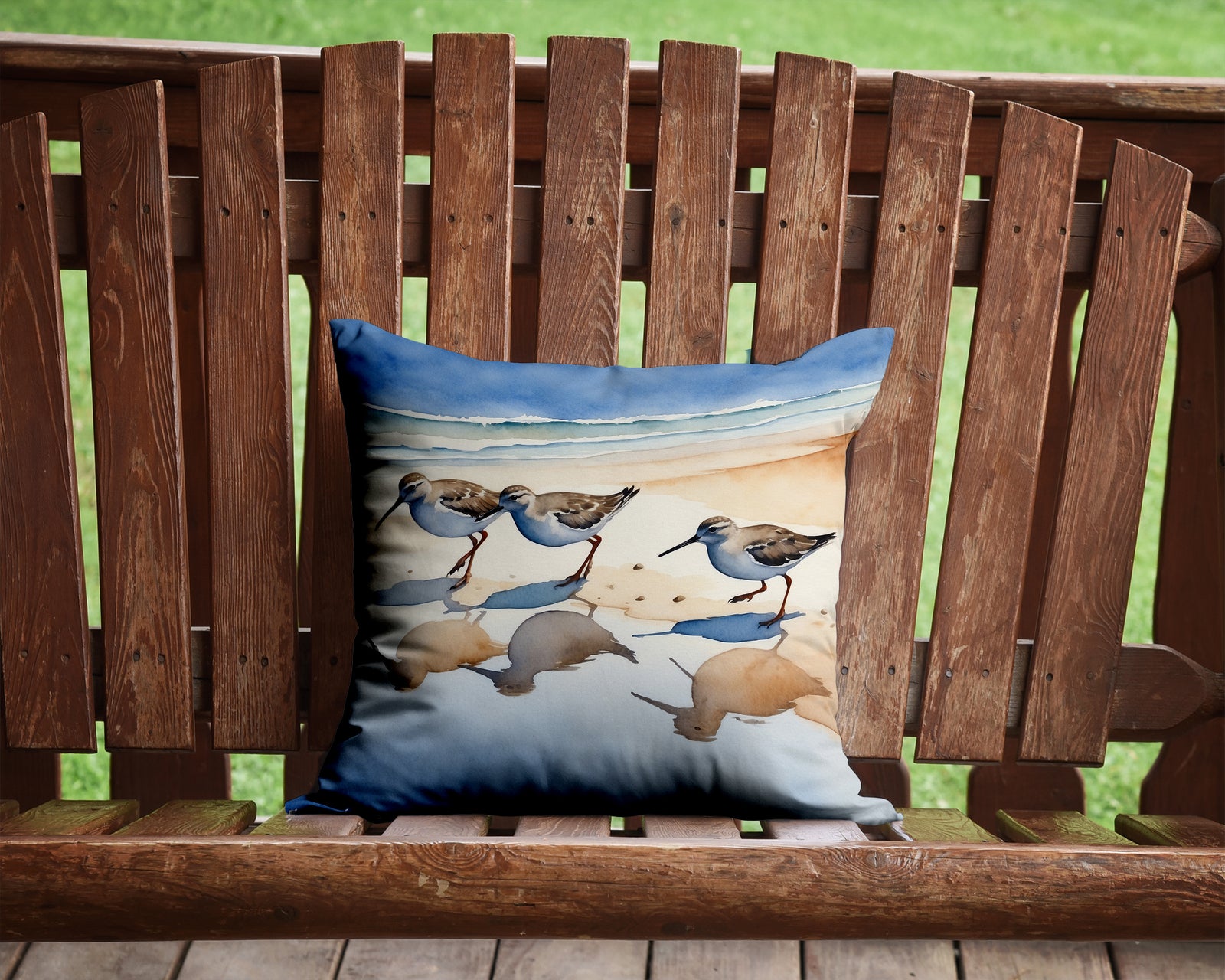 Caroline's Treasures Sandpipers Throw Pillow - 14x14 Decorative Pillow – Art for Your Home & Patio