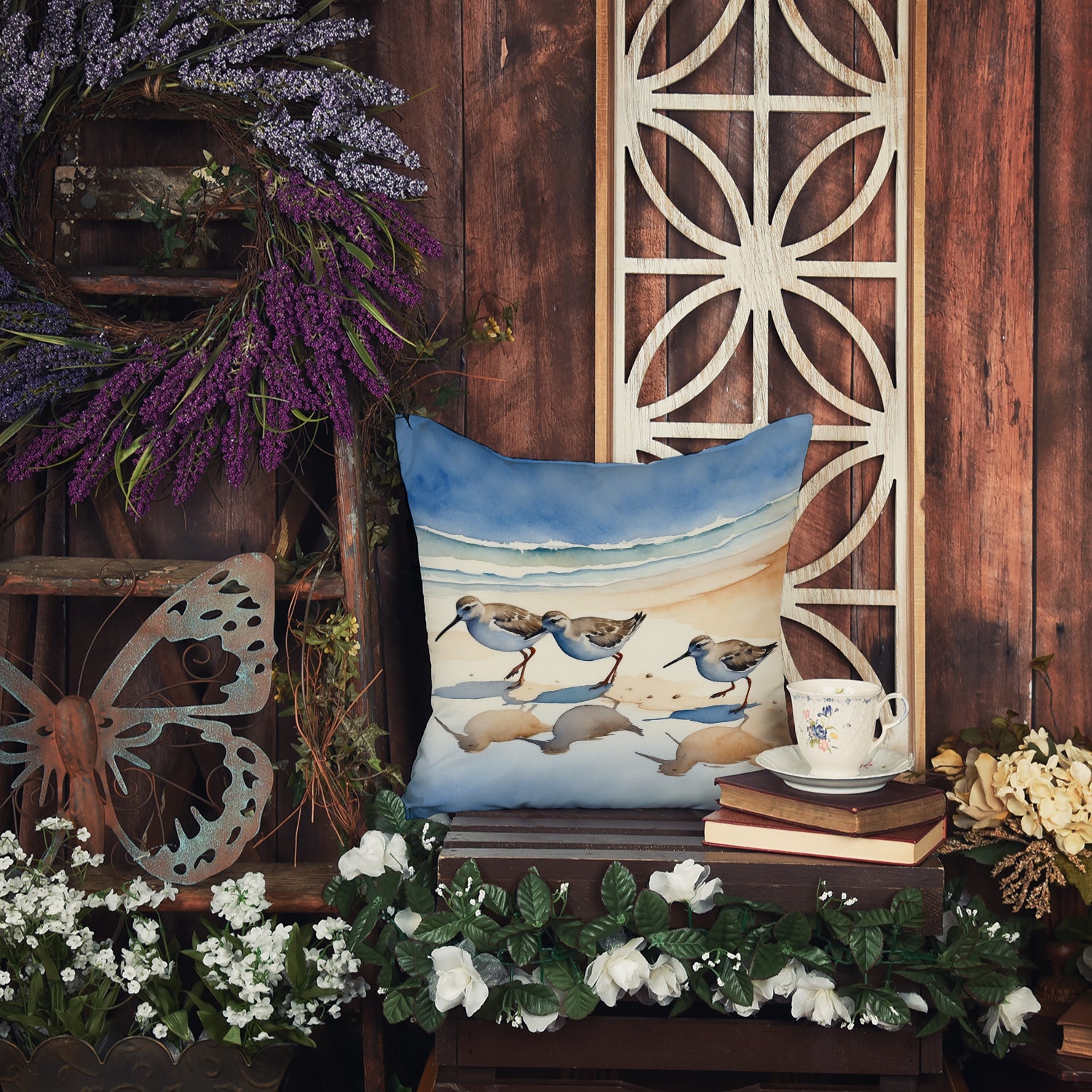 Caroline's Treasures Sandpipers Throw Pillow