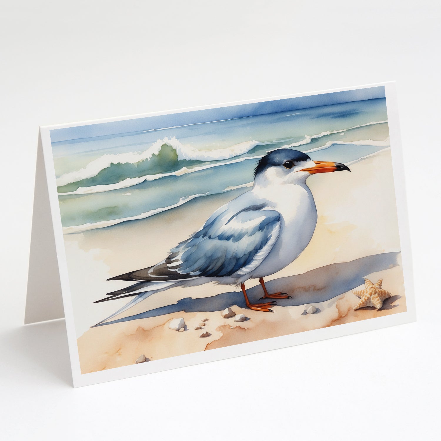 Caroline's Treasures Tern Resting Greeting Cards - Blank Note Cards – 8-Pack of Artist-Designed Cards with Envelopes