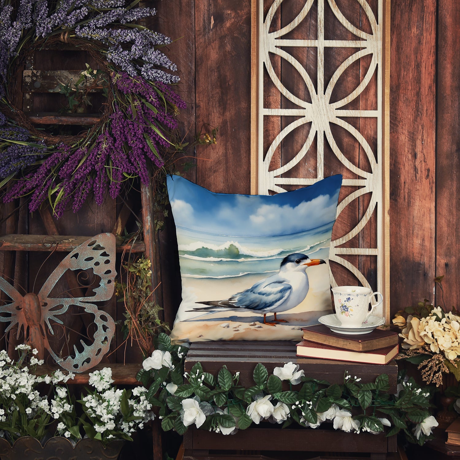 Caroline's Treasures Tern Resting Throw Pillow