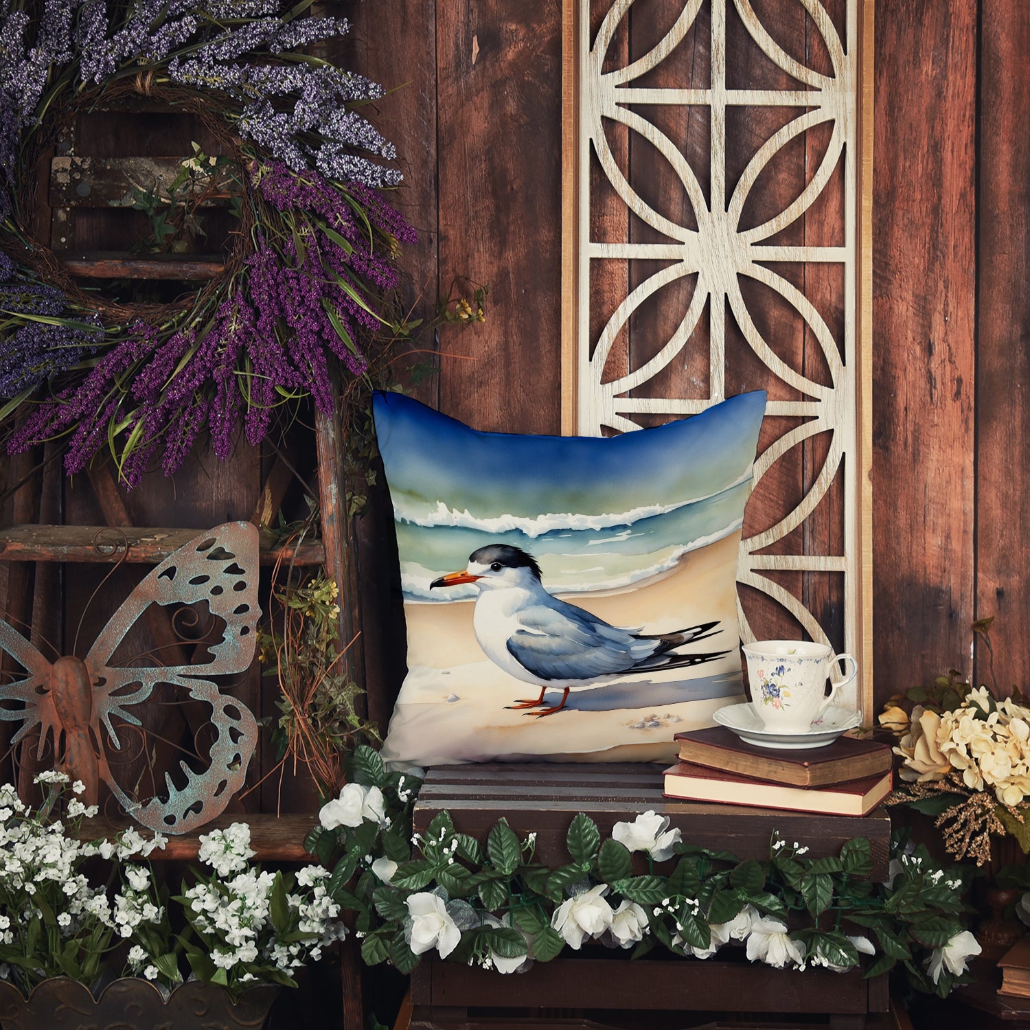 Caroline's Treasures Tern Resting Throw Pillow