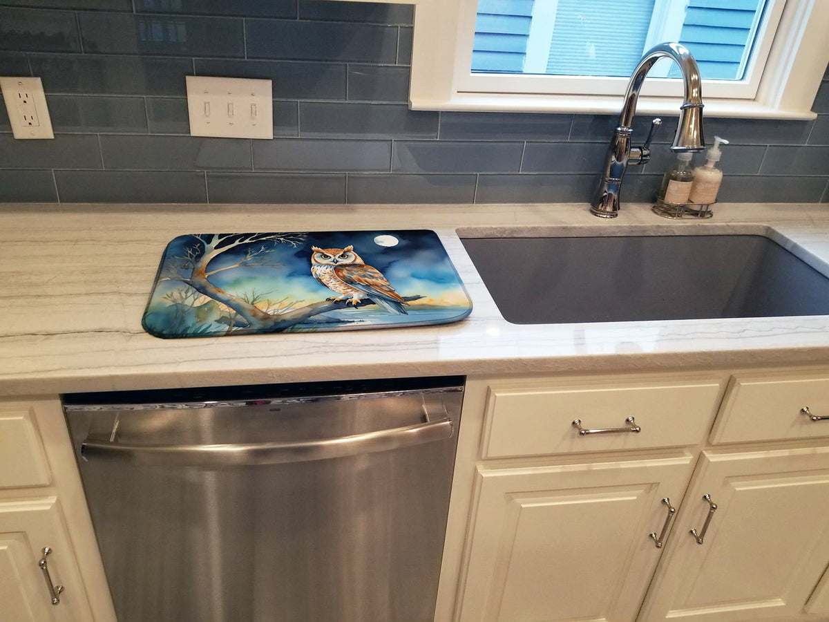 Caroline's Treasures Owl Perched in Coastal Tree Dish Drying Mat