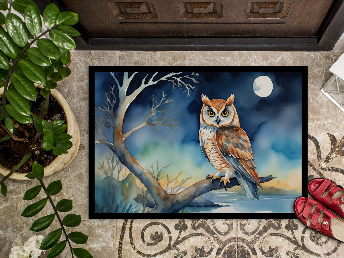 Caroline's Treasures Owl Perched in Coastal Tree Doormat - 18X27 Indoor / Outdoor Rug | Made in USA