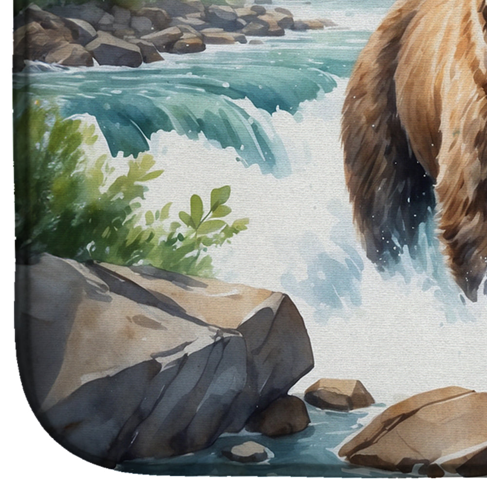 Caroline's Treasures Alaskan Wilderness Grizzly Bear Dish Drying Mat
