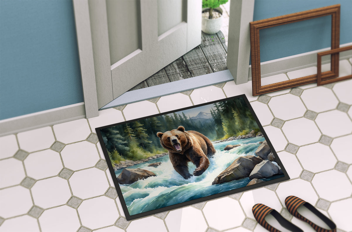Caroline's Treasures Alaskan Wilderness Grizzly Bear Doormat