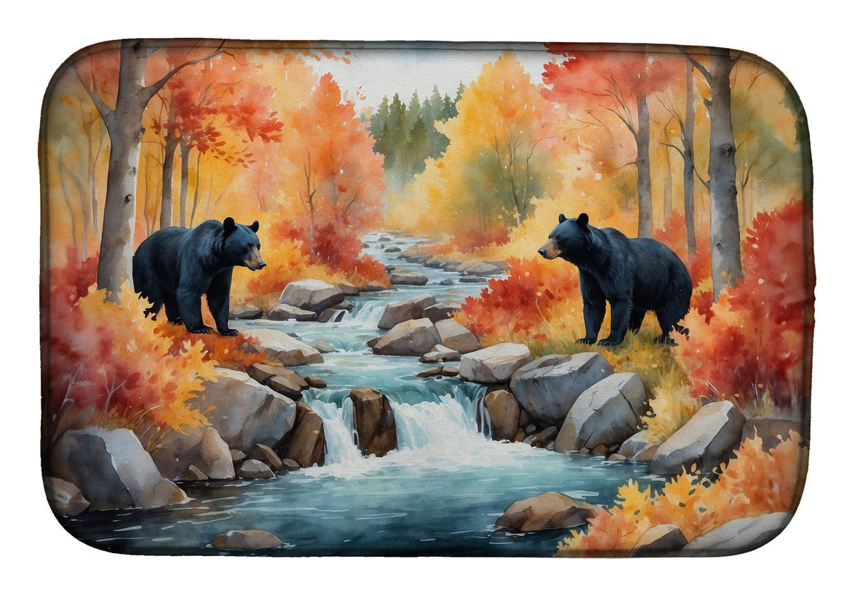 Caroline's Treasures Bears Autumn in the Woods Dish Drying Mat