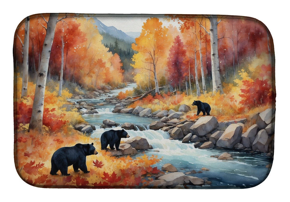 Caroline's Treasures Bears Autumn in the Woods Dish Drying Mat