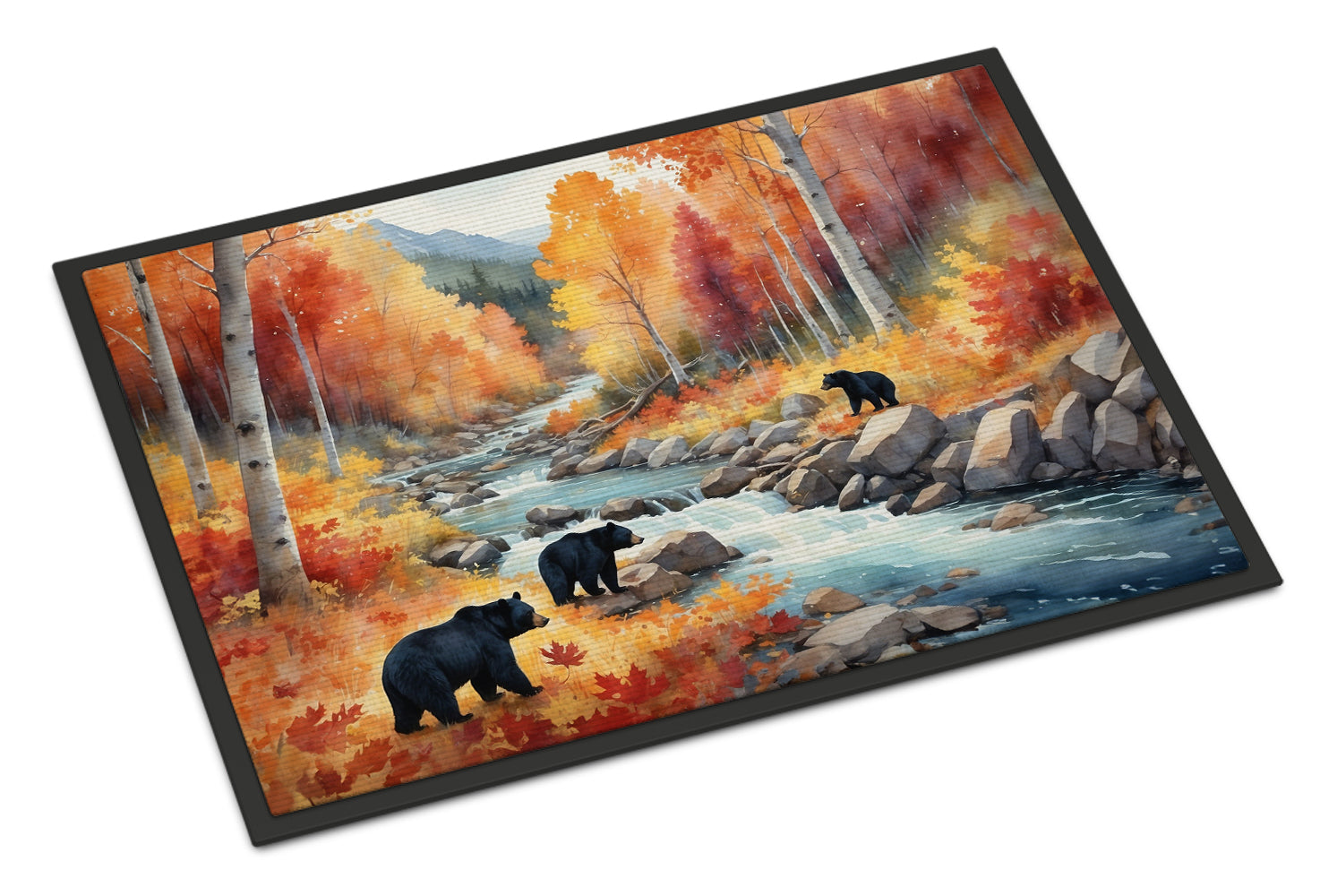 Caroline's Treasures Bears Autumn in the Woods Doormat - 18X27 Indoor / Outdoor Rug | Made in USA